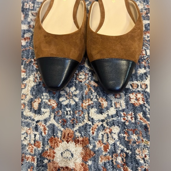 Veronica Beard Women’s Carlotta Flat in Size 5 in Black/Carmel - Picture 9 of 13